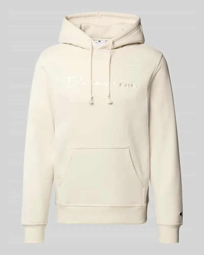 Champion Hoodie mit Label-Stitching Offwhite
