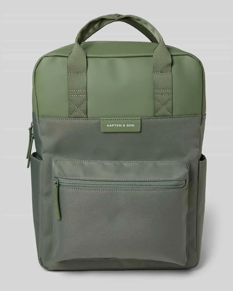 Kapten & Son Rucksack mit Label-Detail Schilf