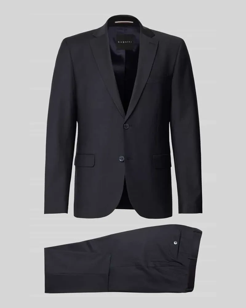Bugatti Regular Fit Anzug mit 2-Knopf-Sakko Marine