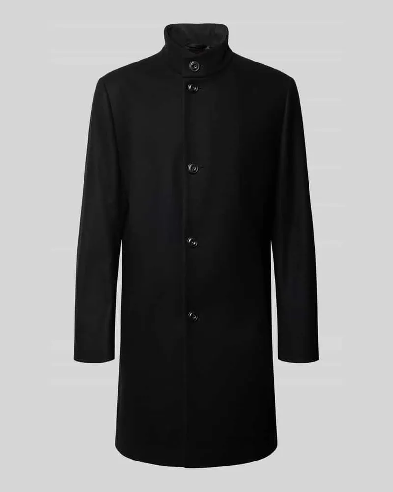 HUGO BOSS Mantel aus Wolle mit Stehkragen Modell 'Mintrax2641 Black