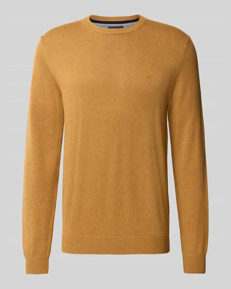 Christian Berg Regular Fit Strickpullover aus Baumwoll-Woll-Mix Dunkel