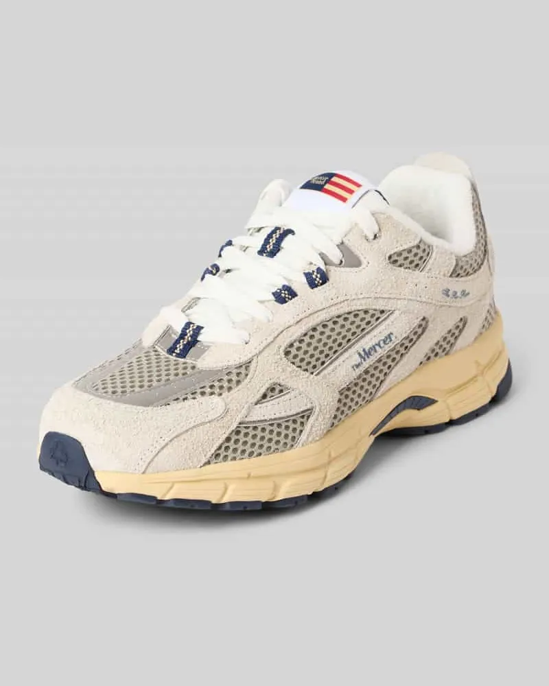 (THE MERCER) N.Y. Sneaker aus Leder-Mix Modell 'Re-Run Americana Offwhite