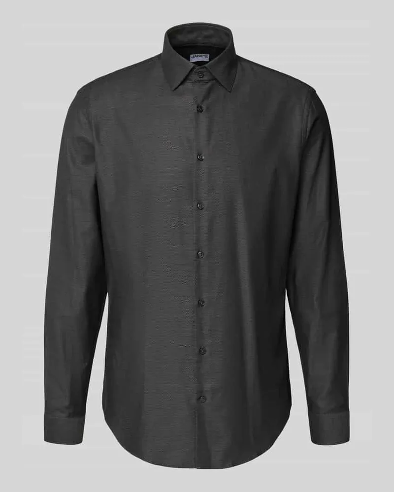 JAKE*S Slim Fit Business-Hemd mit Kentkragen 