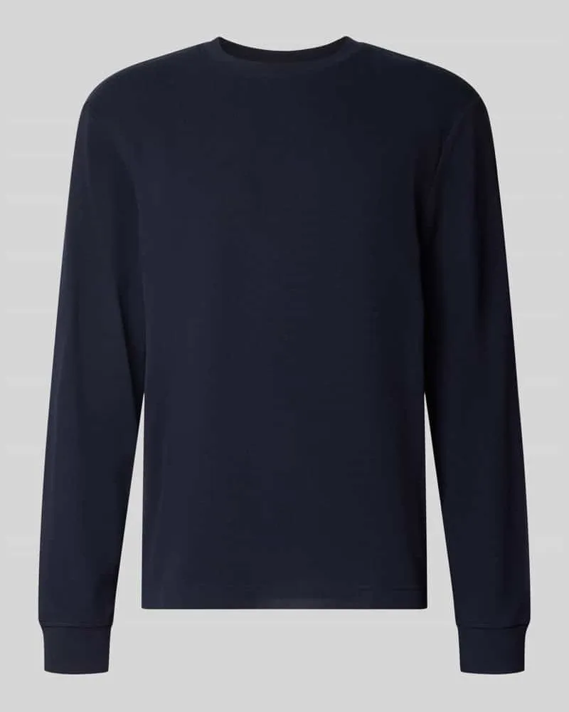 HUGO BOSS Regular Fit Langarmshirt aus Baumwoll-Mix Modell 'WE-TEMPEST Marine