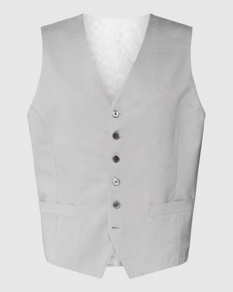 JOOP! Weste aus Viskose-Mix mit Knopfleiste Silber