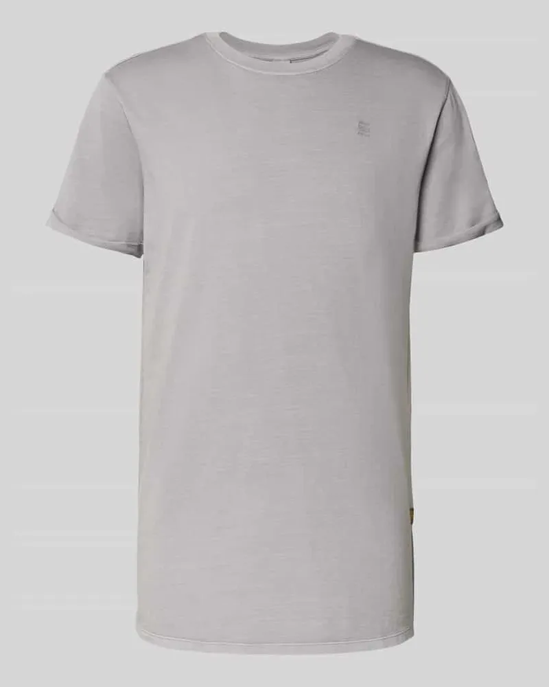 G-STAR RAW T-Shirt mit Label-Detail und Rundhalsausschnitt Hellgrau