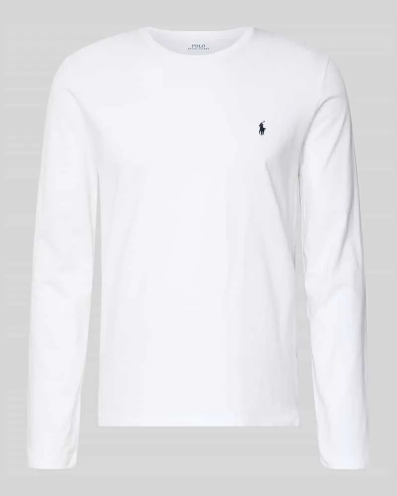 Ralph Lauren Longsleeve aus Baumwolle mit Label-Stitching Weiss