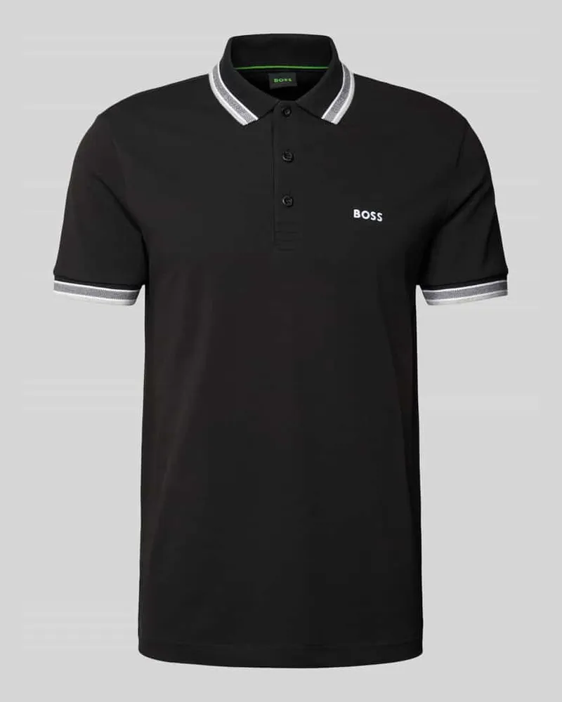 HUGO BOSS Regular Fit Poloshirt mit Label-Stitching Modell 'Paddy Dunkelblau