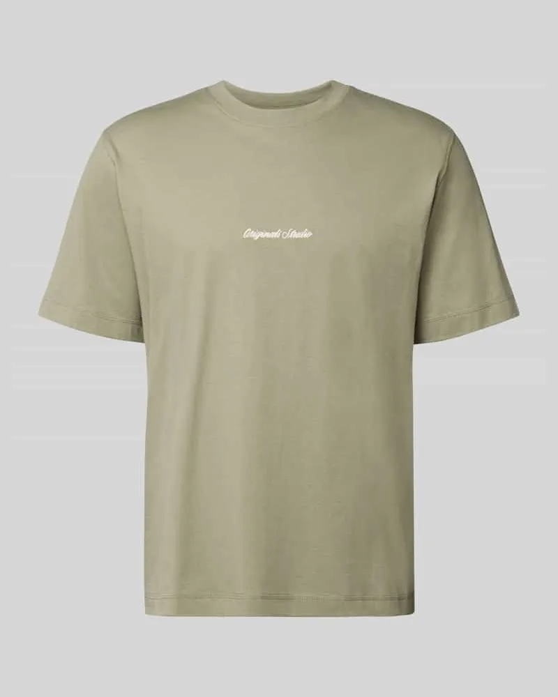 Jack & Jones T-Shirt mit Label-Stitching Modell 'NORREBRO Taupe
