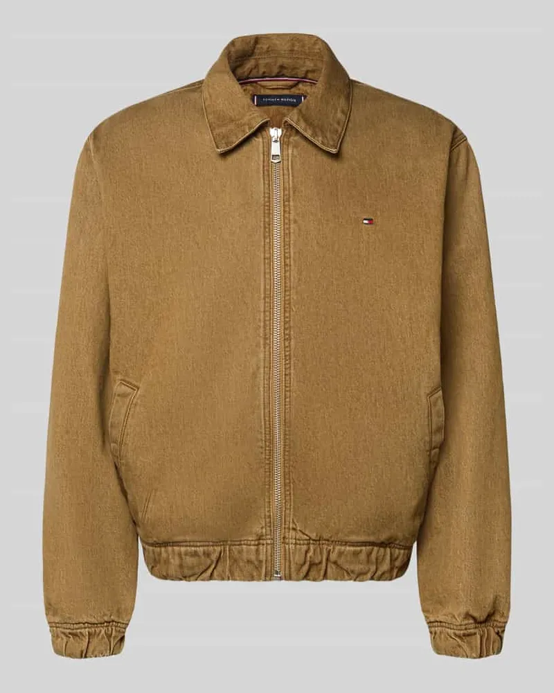 Tommy Hilfiger Regular Fit Bomberjacke aus reiner Baumwolle Camel