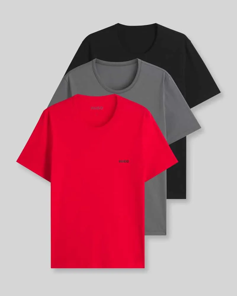 HUGO BOSS Regular Fit T-Shirt-Set aus reiner Baumwolle Modell 'T-SHIRT RN TRIPLET P Rot