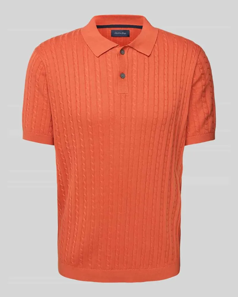 Christian Berg Poloshirt mit gerippten Abschlüssen 