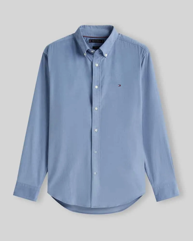 Tommy Hilfiger Regular Fit Freizeithemd aus reiner Baumwolle Hellblau