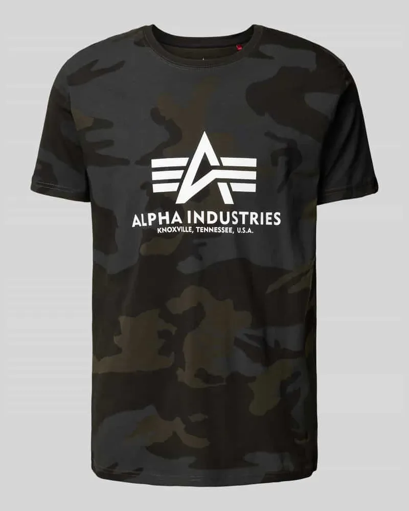 Alpha Industries T-Shirt mit Label-Print Black