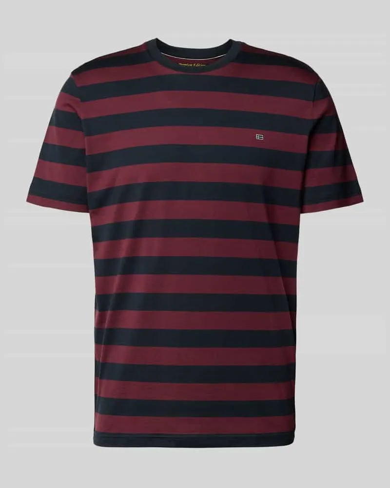 Christian Berg Regular Fit T-Shirt mit Logo-Stitching Bordeaux