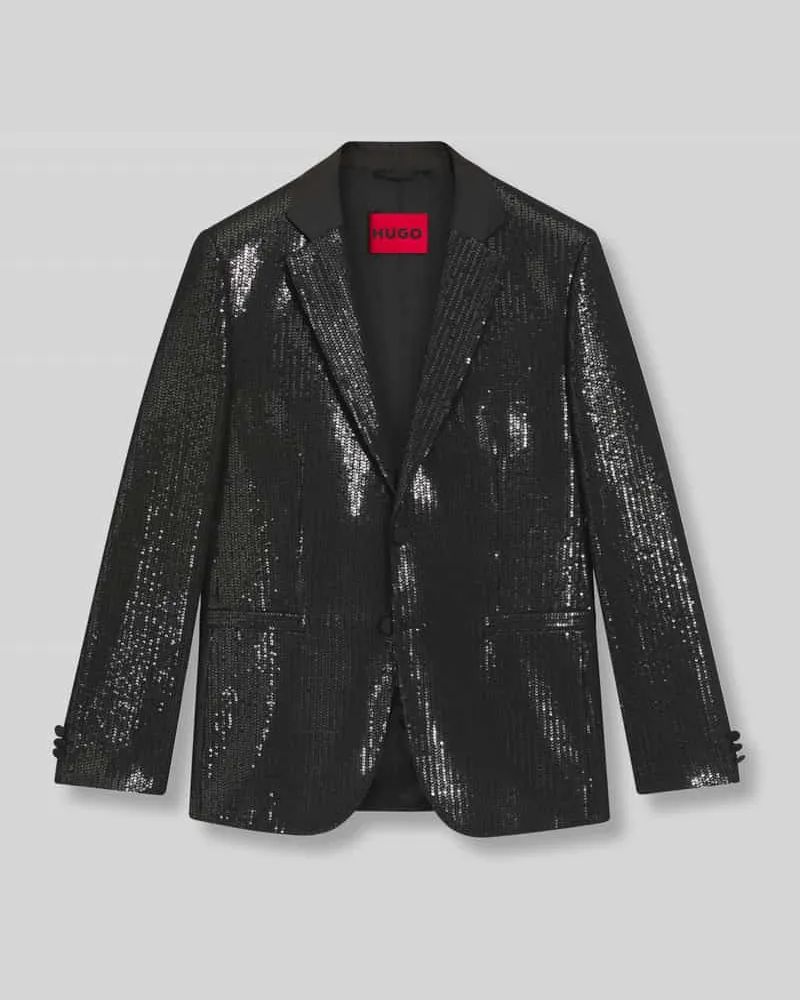 HUGO BOSS Extra Slim Fit Sakko mit Pailletten Modell 'ARTI254E1 Black