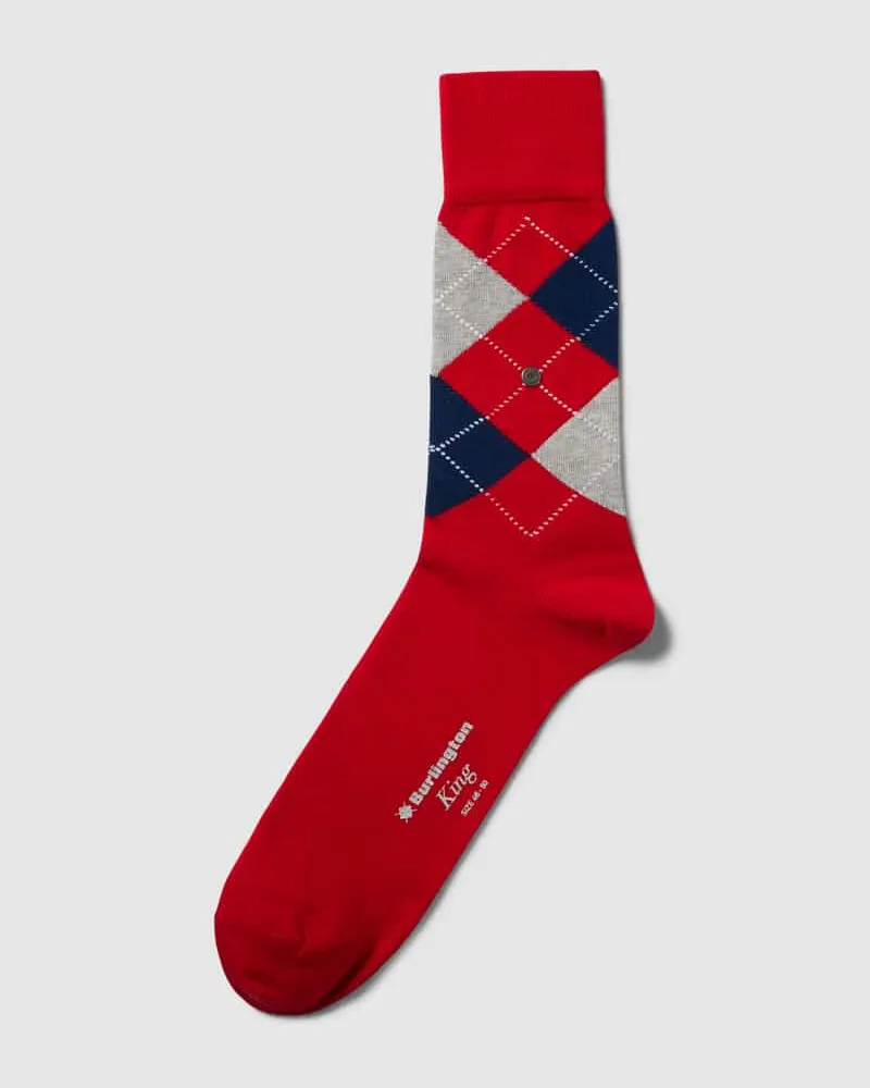 Burlington Socken mit Karomuster Modell 'KING Rot