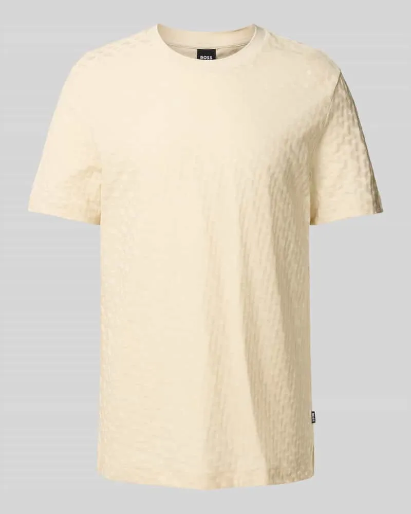HUGO BOSS T-Shirt mit Strukturmuster Modell 'Thompson Offwhite