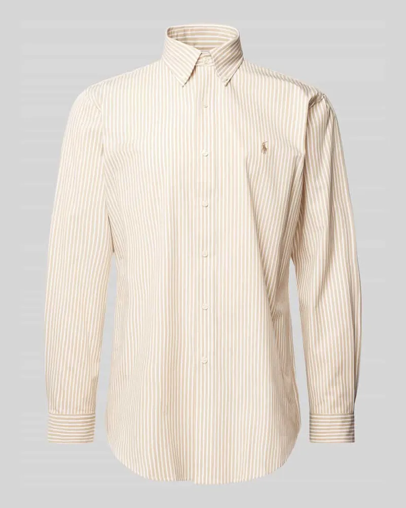 Ralph Lauren Custom Fit Freizeithemd mit Button-Down-Kragen Beige