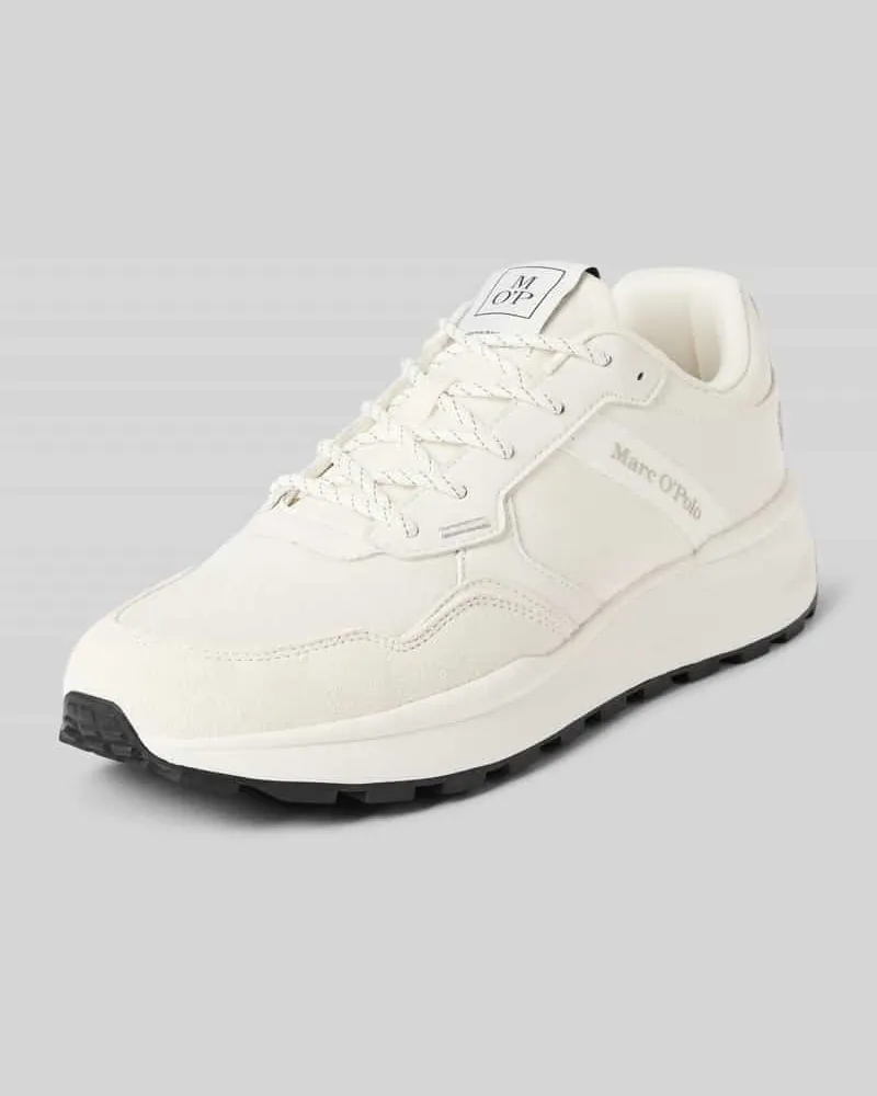 Marc O'Polo Low Top Sneaker aus Rindleder und Mesh Offwhite