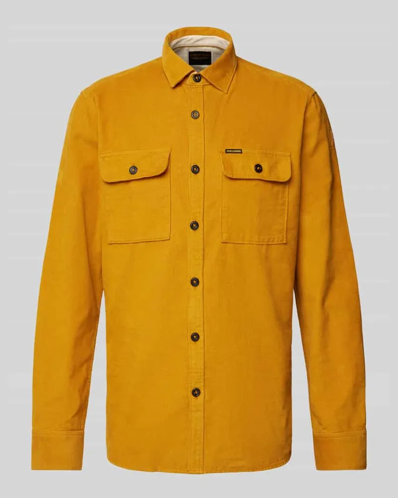 PME Legend Regular Fit Hemdjacke mit Kentkragen Orange