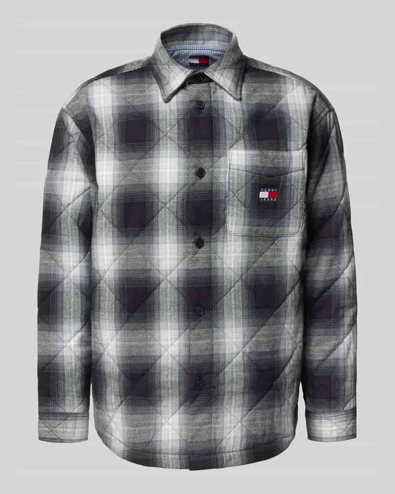 Tommy Hilfiger Regular Fit Hemdjacke aus reiner Baumwolle Black