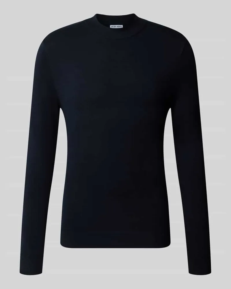 Antony Morato Slim Fit Strickpullover aus Viskose-Mix mit Stehkragen Marine