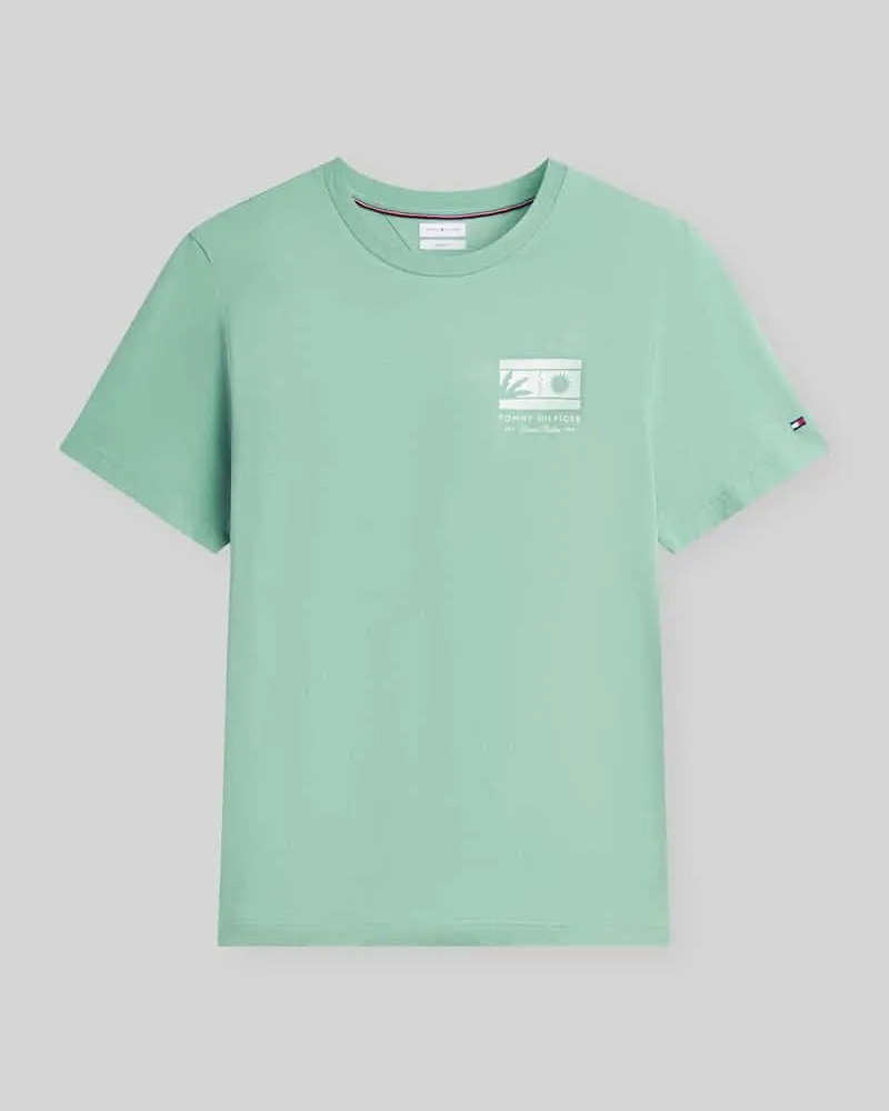 Tommy Hilfiger Regular Fit T-Shirt aus reiner Baumwolle Hellgruen