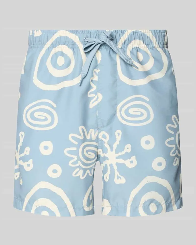 Only & Sons Badehose mit Allover-Muster Modell 'PRINT Hellblau