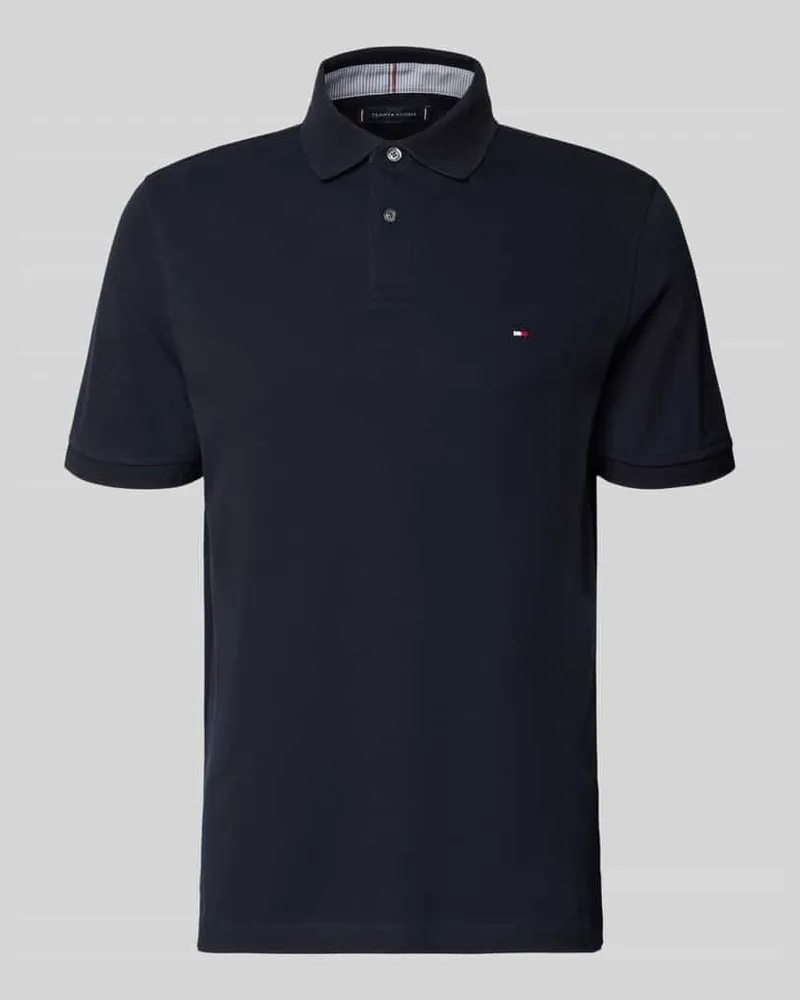 Tommy Hilfiger Regular Fit Poloshirt mit Logo-Stitching Marine