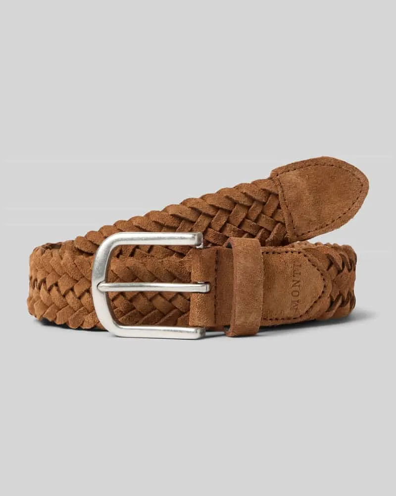 Monti Gürtel aus Leder in Flecht-Optik Modell 'Vancouver Cognac