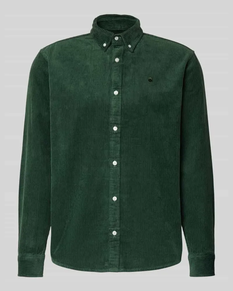Carhartt WIP Regular Fit Freizeithemd in Cord-Optik Modell 'Madison Dunkelgruen