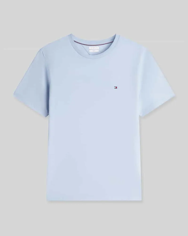 Tommy Hilfiger Regular Fit T-Shirt aus reiner Baumwolle Hellblau