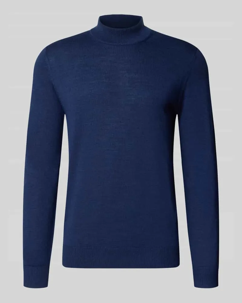 Christian Berg Regular Fit Turtleneck aus Woll-Mix Dunkelblau