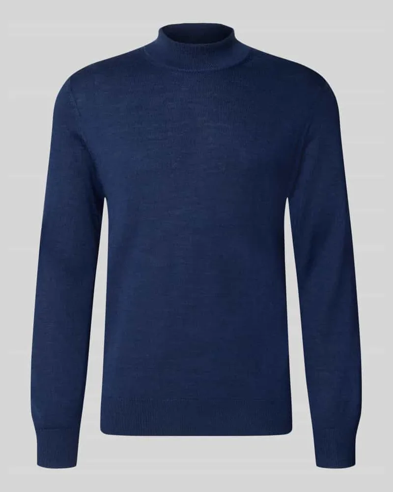 Christian Berg Regular Fit Turtleneck aus Woll-Mix Dunkelblau