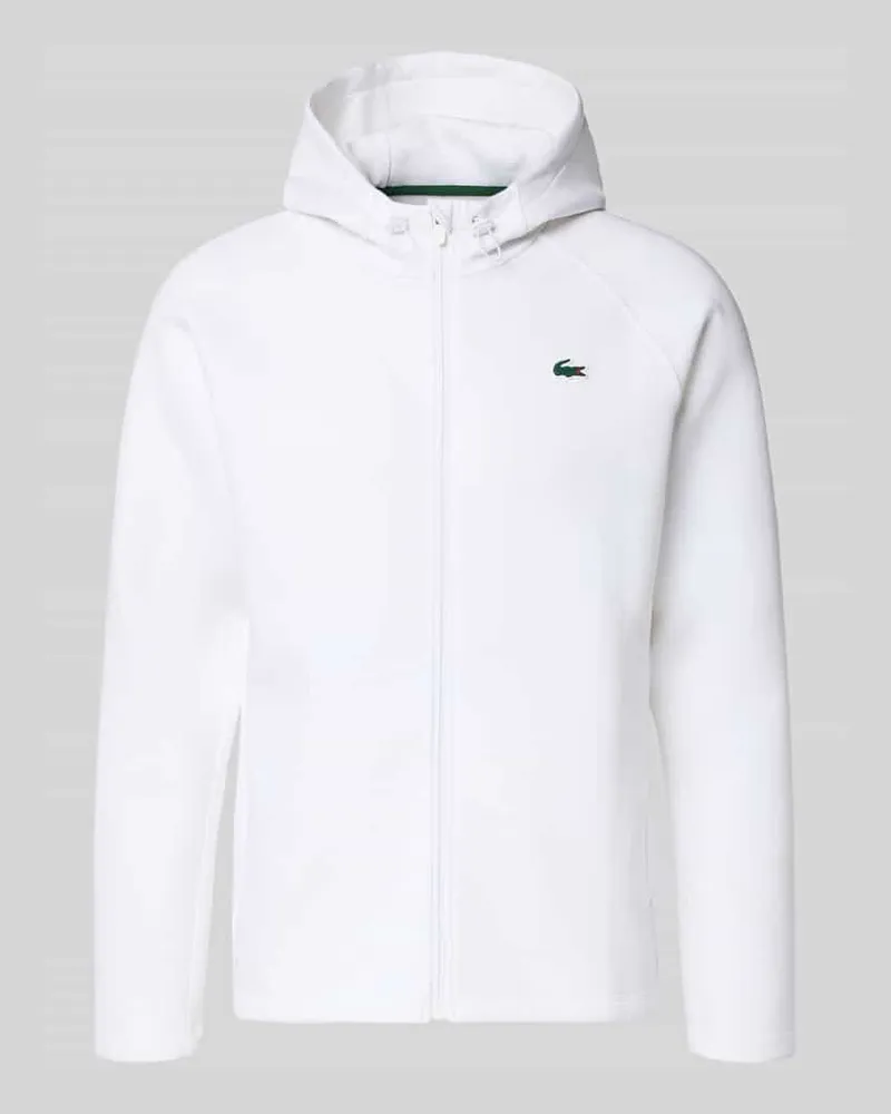 Lacoste Regular Fit Sweatjacke mit Baumwoll-Anteil Weiss