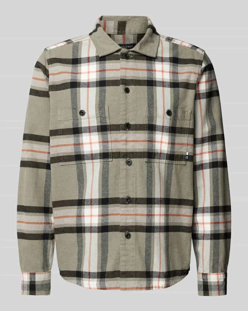 Olymp Slim Fit Hemdjacke mit Brusttaschen Oliv