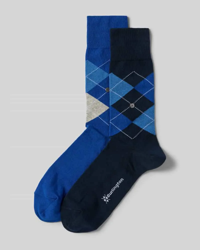 Burlington Socken mit grafischem Muster in Geschenkbox als 2er-Pack Hellblau