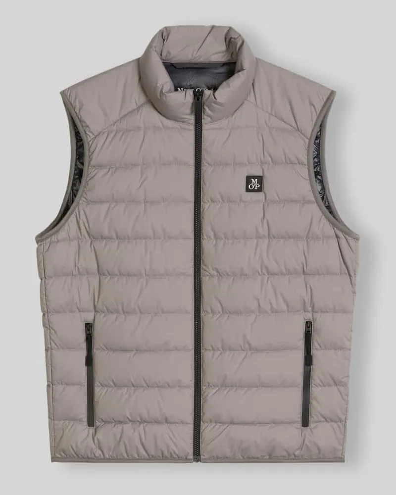 Marc O'Polo Regular Fit Weste mit Logo-Patch Hellgrau