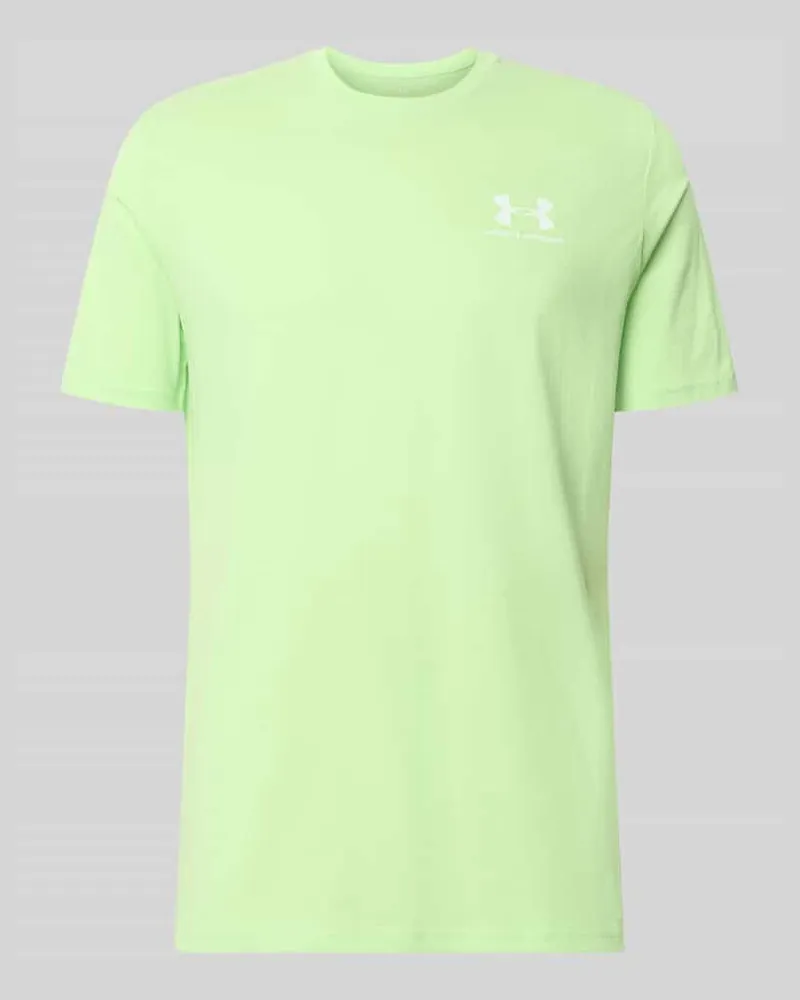 Under Armour T-Shirt mit Logo und Rundhalsausschnitt Neon