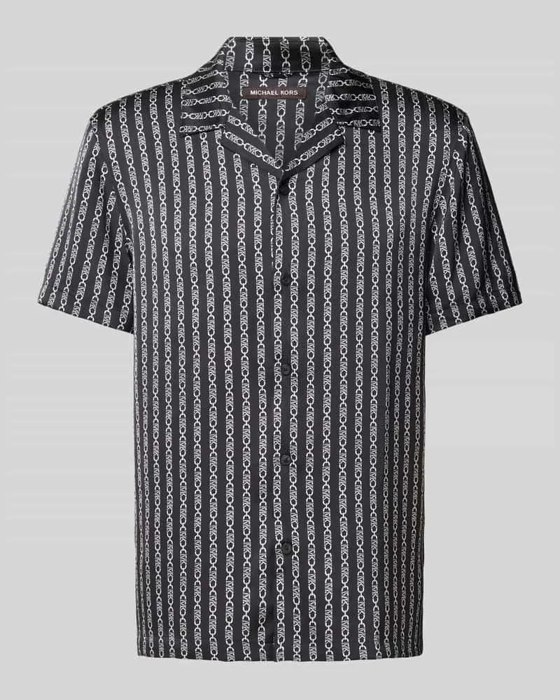 Michael Kors Relaxed Fit Freizeithemd mit Allover-Logo-Muster Black