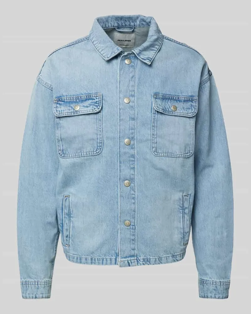 Jack & Jones Jeansjacke mit Knopfleiste Modell 'CHASE Hellblau