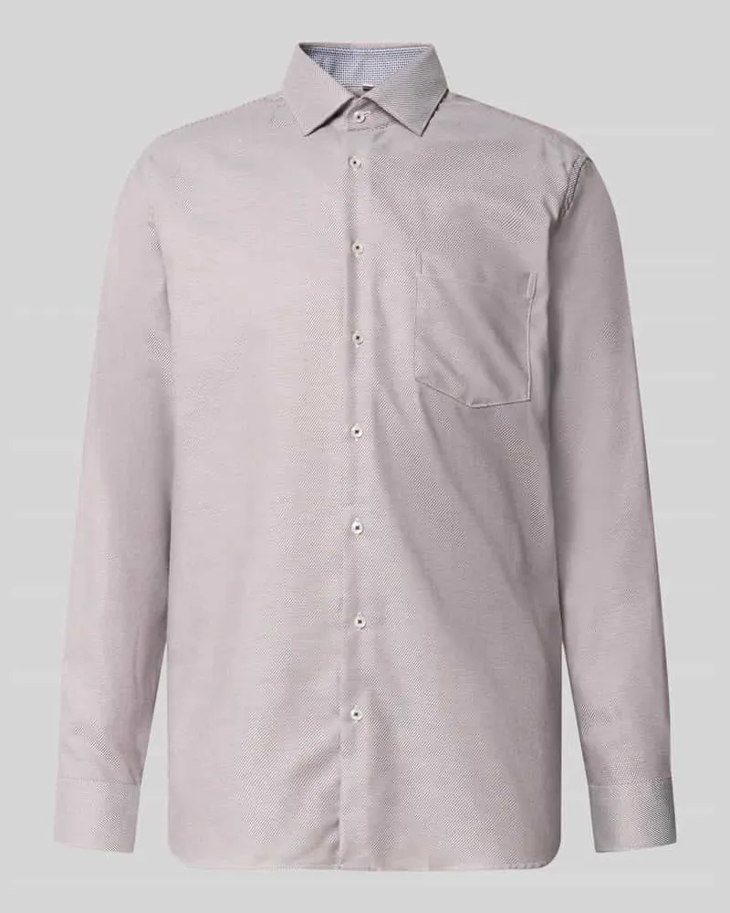 Seidensticker Regular Fit Businesshemd aus reiner Baumwolle Modell 'New Kent Patch Mittelbraun