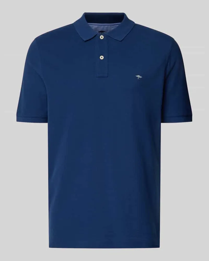 Fynch-Hatton Regular Fit Poloshirt mit Label-Stitching Dunkelblau