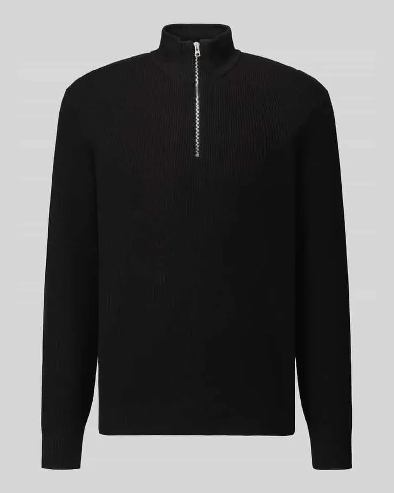 Only & Sons Regular Fit Troyer aus Baumwoll-Mix Modell 'PHIL Black