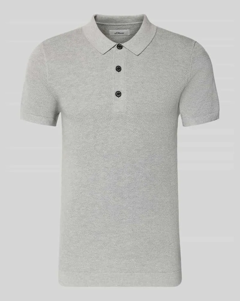 S.Oliver Regular Fit Poloshirt aus reiner Baumwolle Mittelgrau