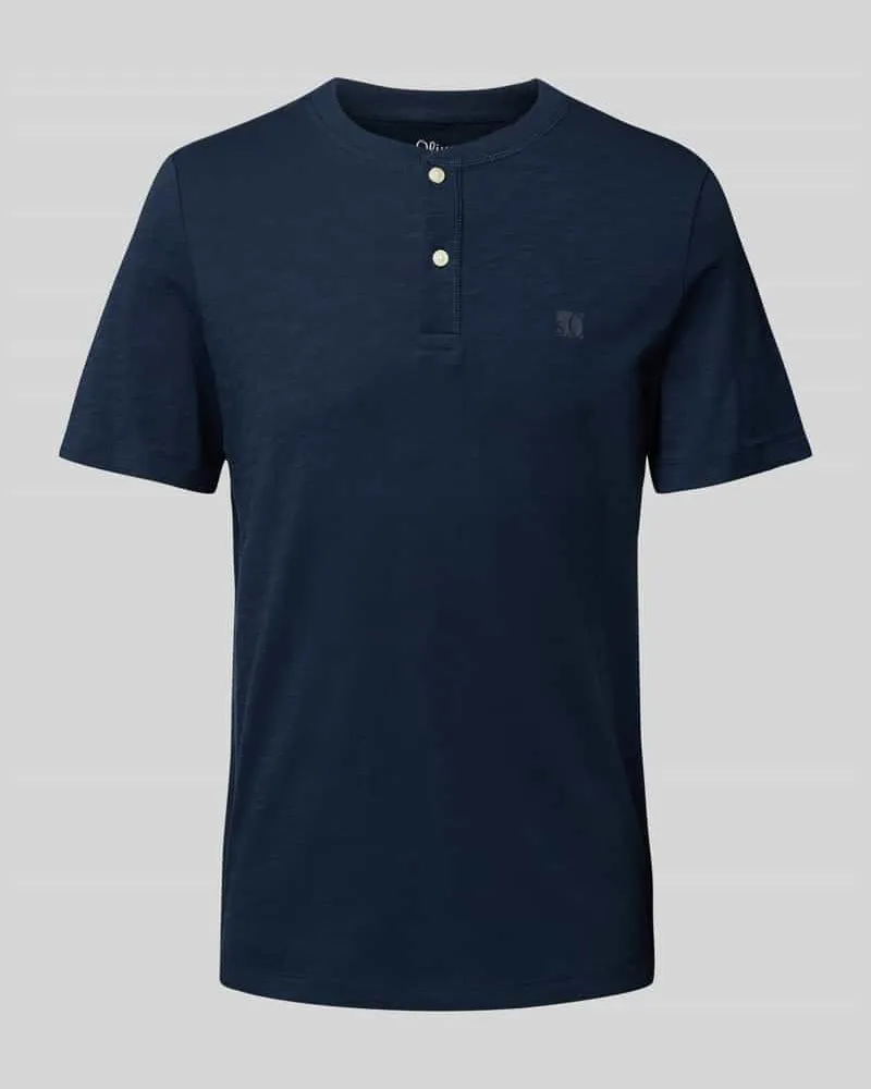 S.Oliver Regular Fit T-Shirt aus reiner Baumwolle Dunkelblau