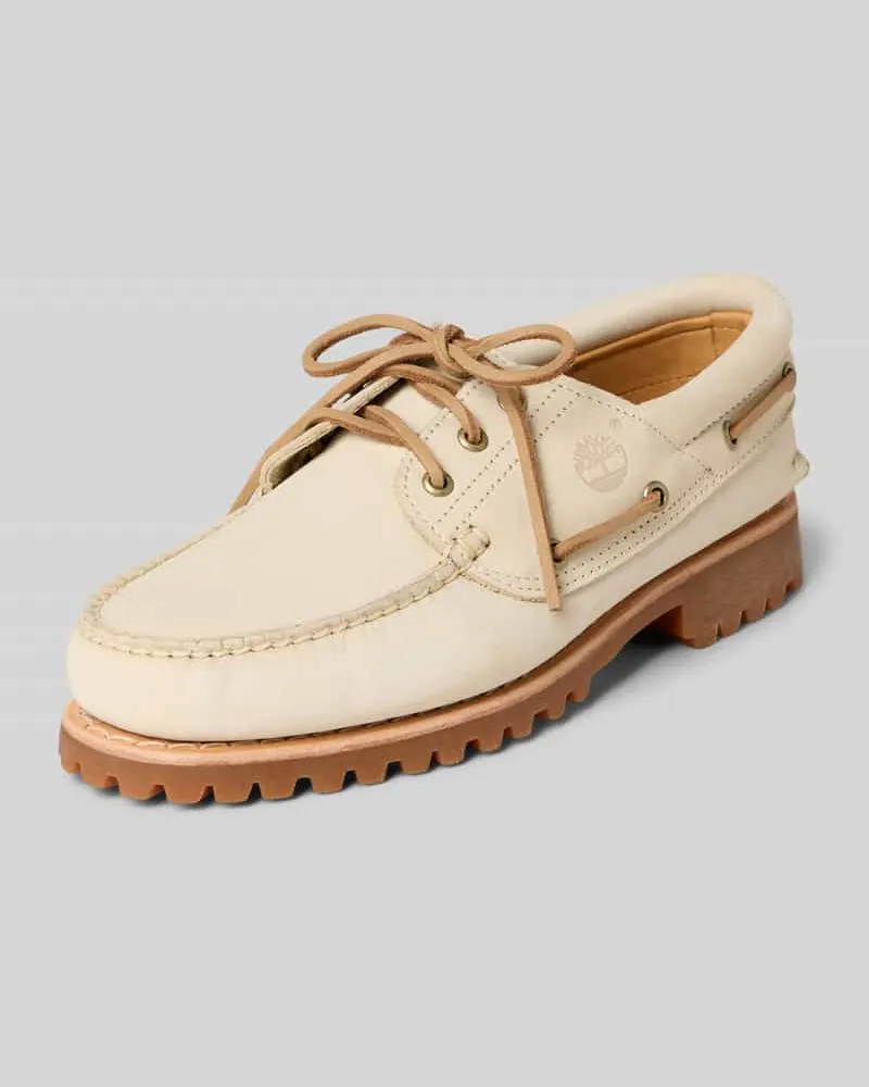 Timberland Bootsschuhe aus Leder mit profilierter Sohle Beige