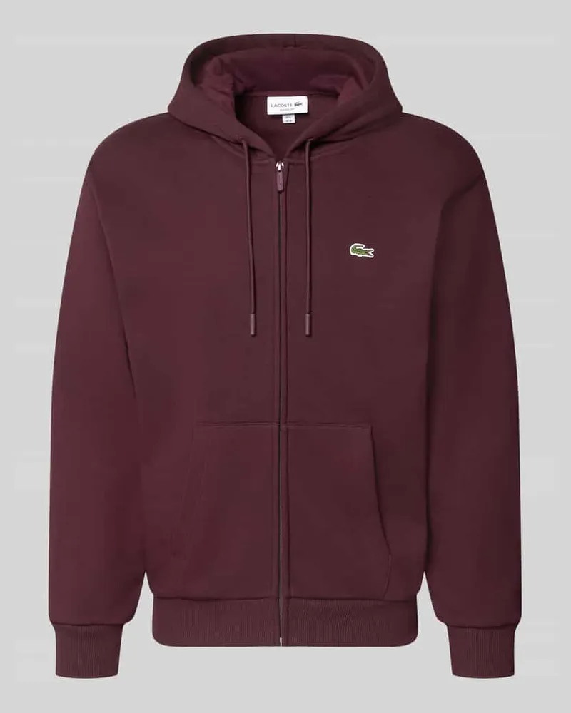Lacoste Classic Fit Sweatjacke aus Baumwoll-Mix Bordeaux