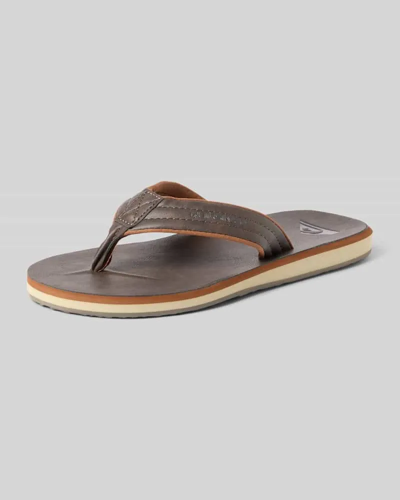 Quiksilver Slides mit Label-Detail Modell 'CARVER Dunkelbraun